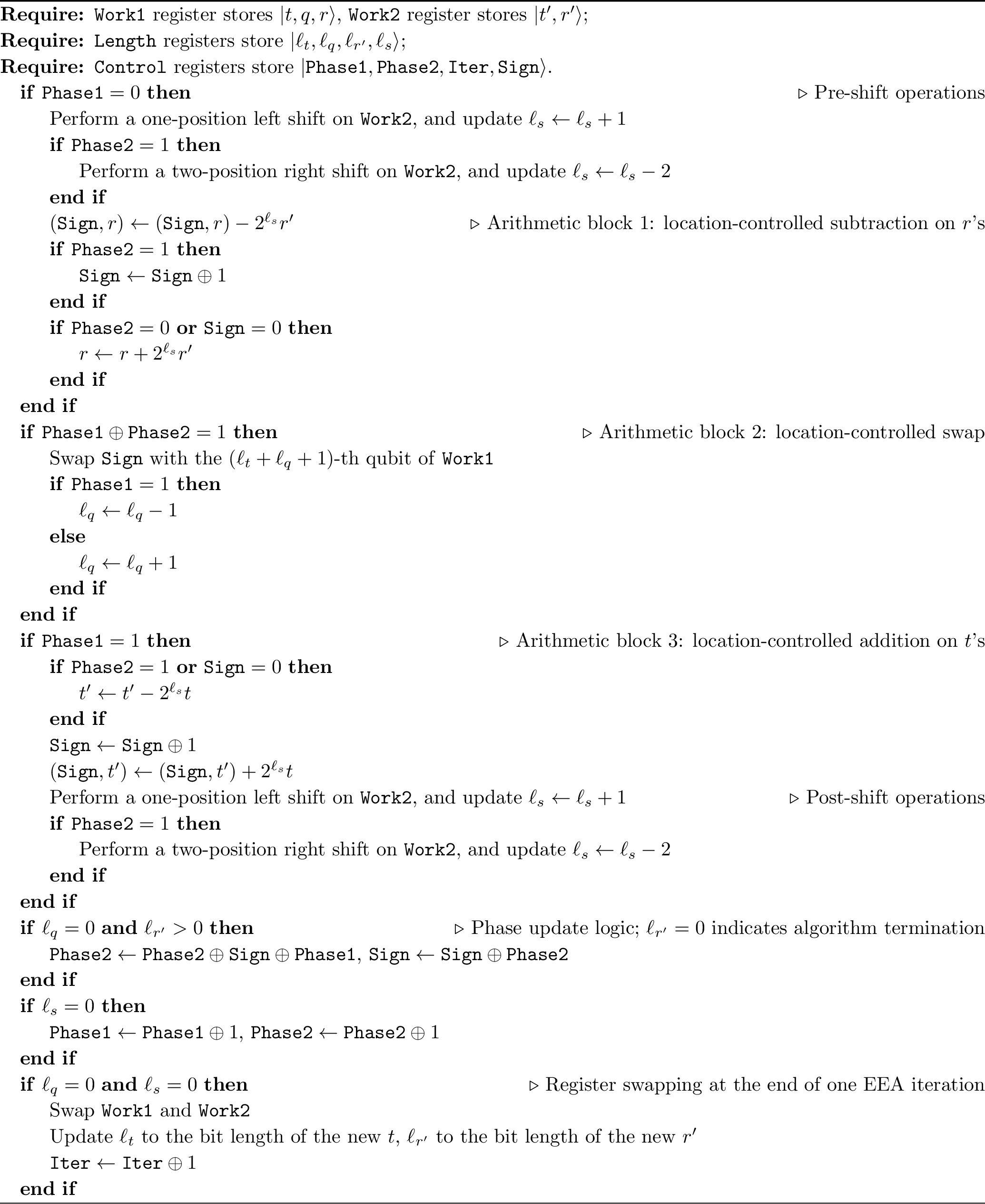 Figure 7: Optimized one step of our EEA implementation