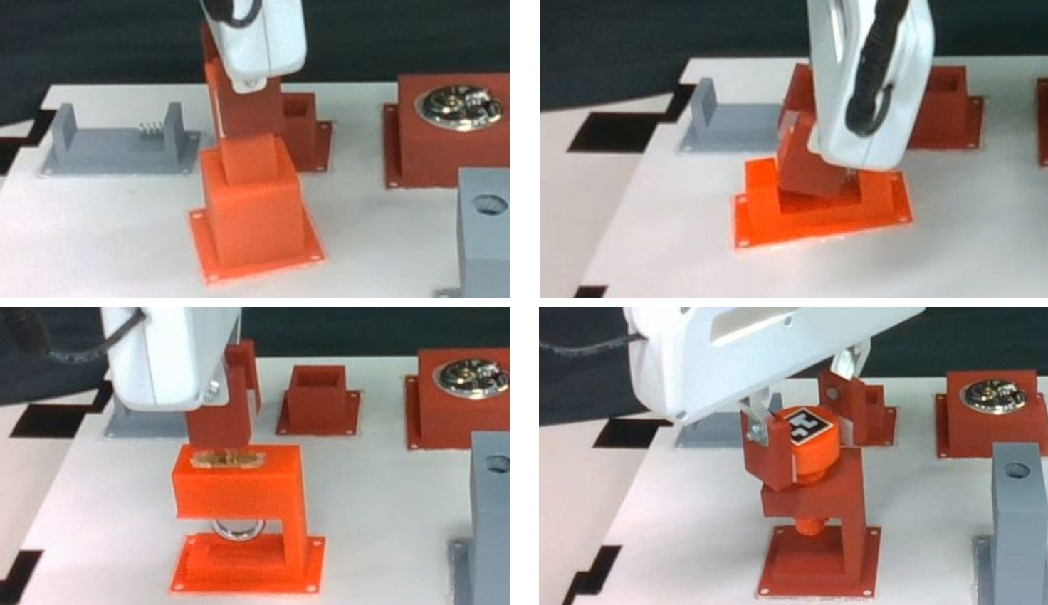 Figure 6: Generalization to novel objects of different dimension and target position for each task.