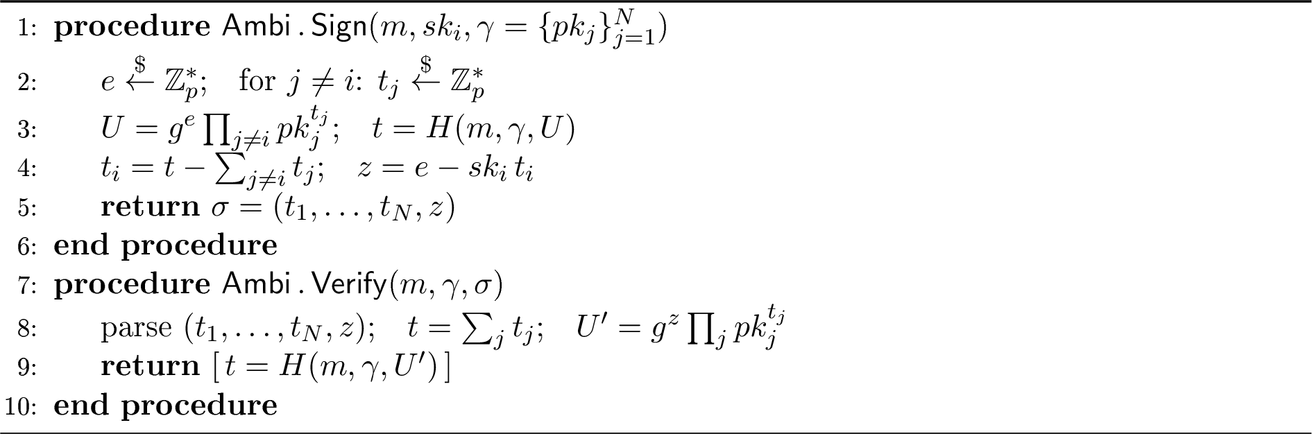 Figure 1: Discrete-logarithm one-out-of-N signature [4]
