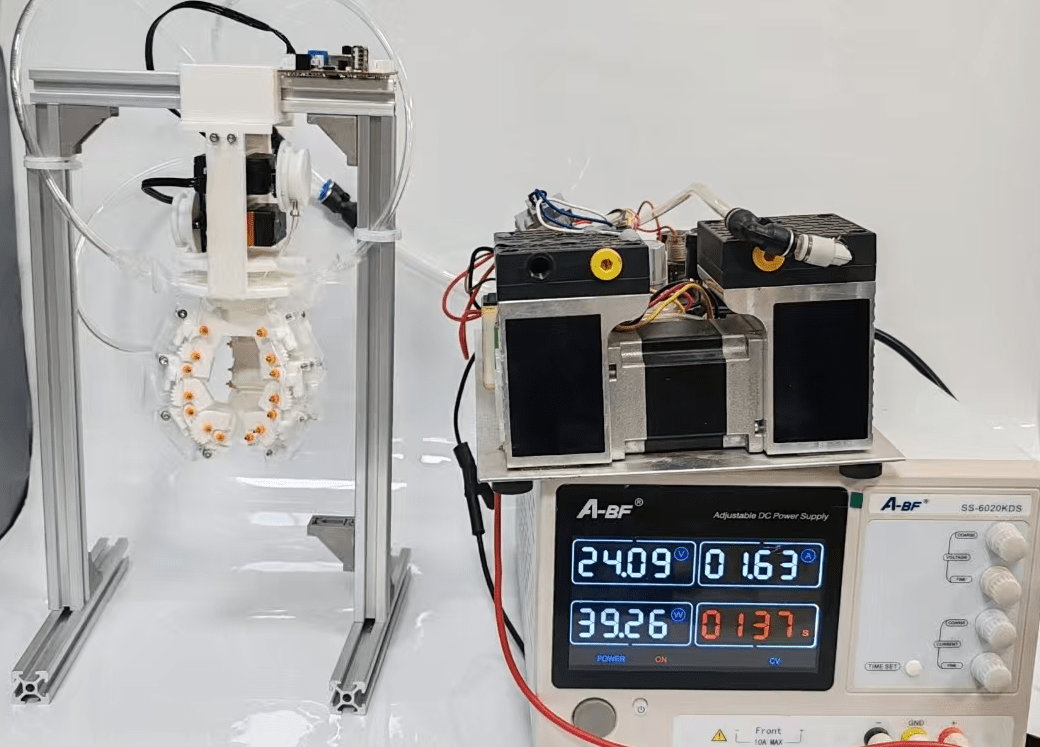 Figure 5: Experimental setup for demonstrating the proposed gripper.
