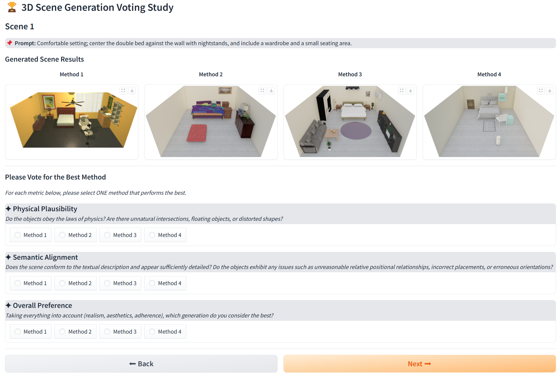 Figure 13: User interface for the human preference study.