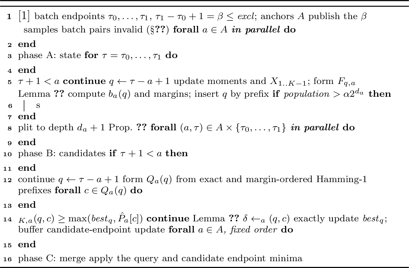 Figure 4: Update: one batch at the anchor lengths