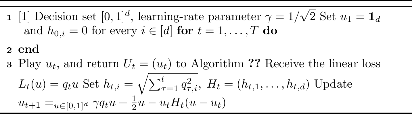 Figure 3: Diagonal online AdaGrad oracle for preconditioner selection